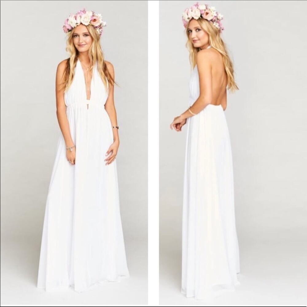 Show Me Your Mumu Luna White Chiffon Dress NWT